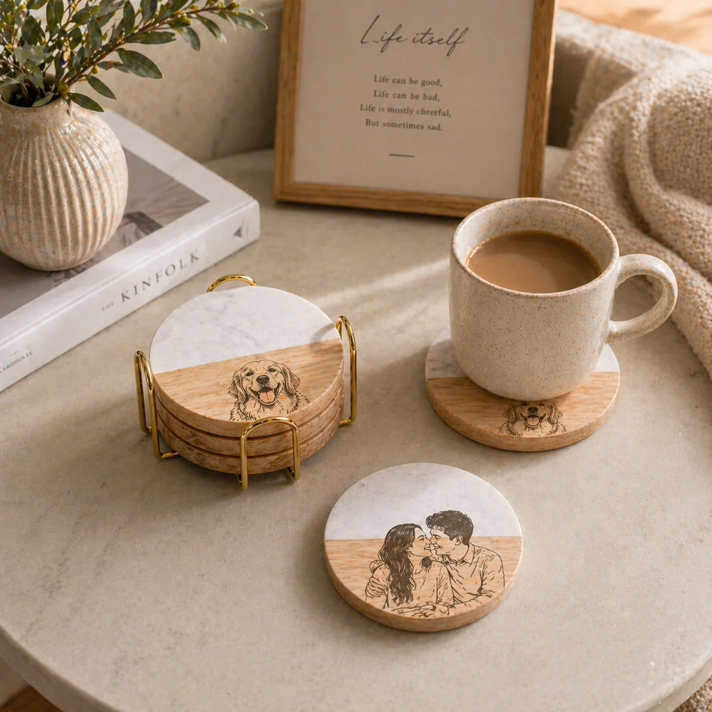Architectural Geometric Coaster Set - Custom UV Pet Art Edition