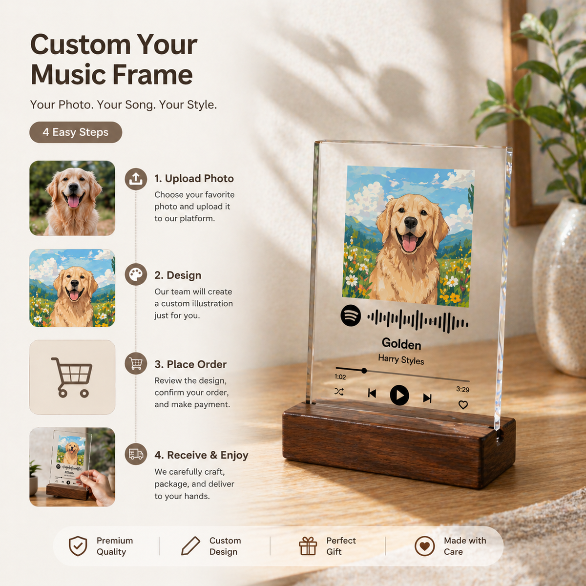 Aether Custom Spotify Acrylic Music Plaque - Architectural Edition